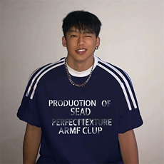 夏季美式高街重磅纯棉三条杠织带撞色男女短袖T恤ZD518-特P30，男装T恤，电商A486