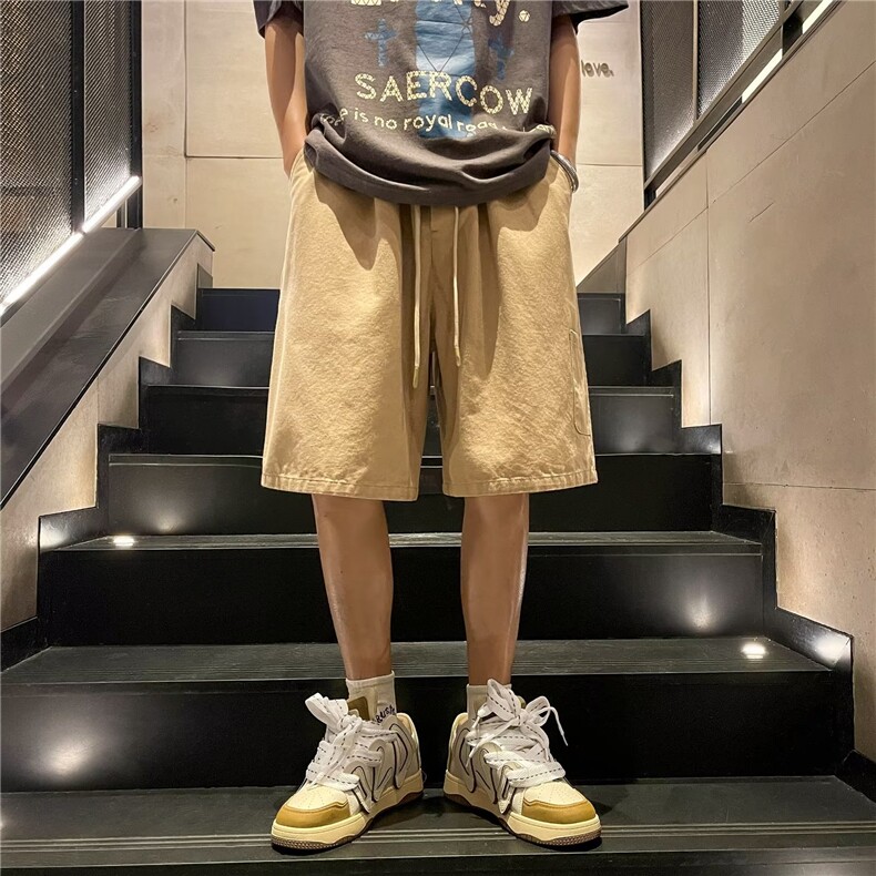 五分裤休闲裤时尚潮牌青春流行慵懒夏季直筒型原宿潮运动裤潮流男,男装休闲裤,四季星座218-1