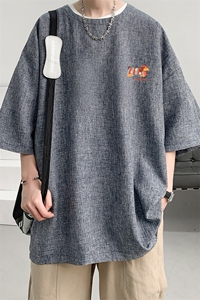 风复古亚麻短袖男棉麻t恤男半袖 ZT71438-P35图片
