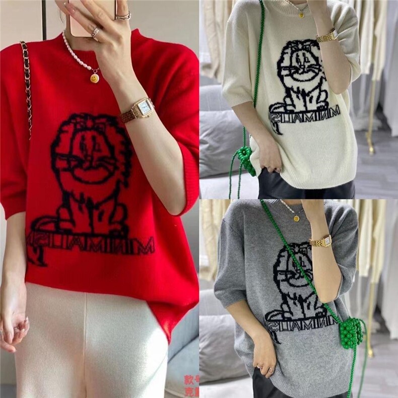 新款洋气花高领休闲宽松时尚百搭慵懒风糖果色针织全羊毛，其它，纳影