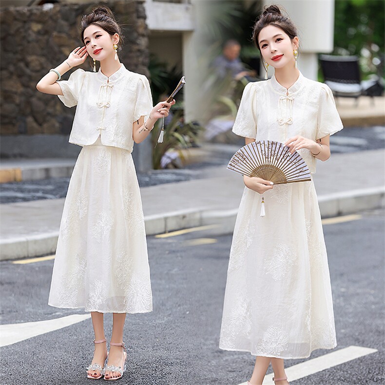 【新品】2026款新中式套装女夏季两件套洋气减龄显瘦，女装套装/套裙，兰菲阁