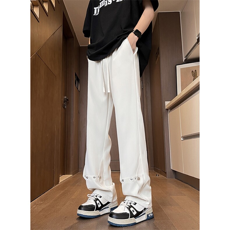美式高街hiphop冰丝铆钉微喇休闲裤货号K2425P55,男装休闲裤,电商A063