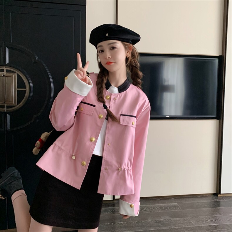 现货特价引流款春秋装休闲时尚小香风衣外套女潮182-8356P55K99,女装短外套,帛香坊