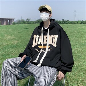 卫衣男春秋ins潮牌高街痞帅印花外套韩版潮宽松百搭连帽WY802-P36图片