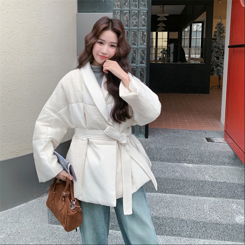 现货新中式绑带羽绒服女款冬季2025新款超好看,女装羽绒服,仟媚宠