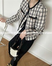 现货，黑白格小香外套，其它，F/TU