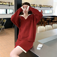 新款2026早春韩系针织套装6202-P160-K238，女装套装/套裙，2C057