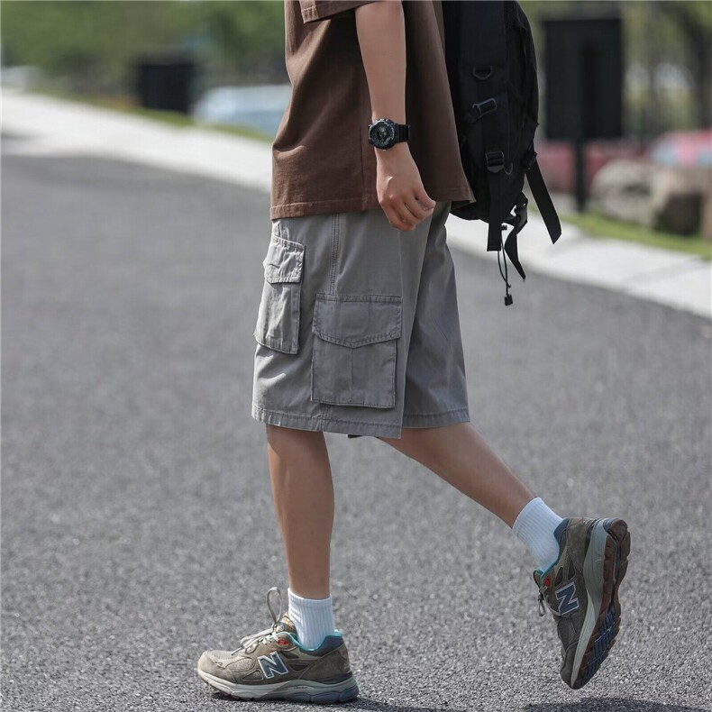 工装休闲短裤男女韩版潮流大口袋帅气2025夏季ins五分裤K6196-P50,男装休闲裤,星座412-3