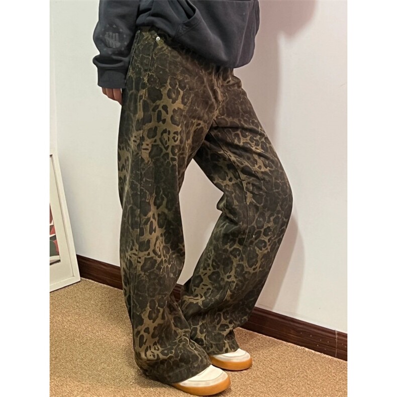 现货！cleanfit豹纹迷彩牛仔裤高街vibe美式复古裤子RC1528-P58,男装牛仔裤,星座1005-6
