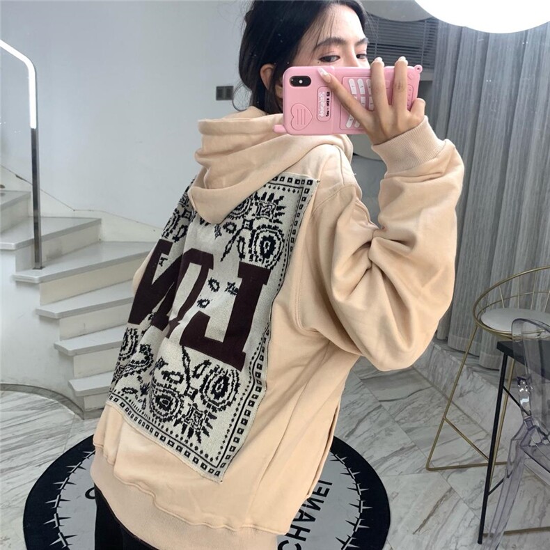 秋季新款连帽拼接卫衣外套，女装卫衣/绒衫，9·9九尚逸品