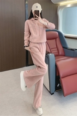 女早秋新款时尚减龄连帽卫衣阔腿裤套装，女装套装/套裙，江南