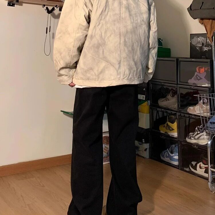 612-P64美式复古做旧废土风工装外套男款春秋季潮牌宽松扎染,男装T恤,电商B323A
