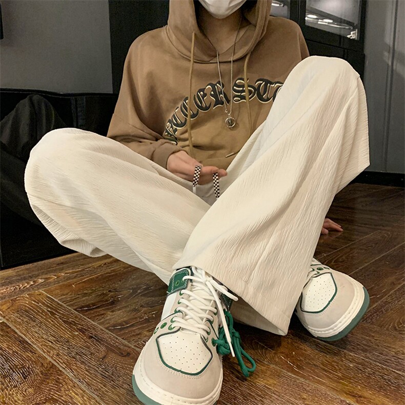 现货宽松褶皱面料直筒垂感长裤男KD525-P40,男装休闲裤,电商D312-1