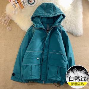 2024冬季设计感羽绒服男大码连帽上衣冬季装外套 7070 P328限488图片