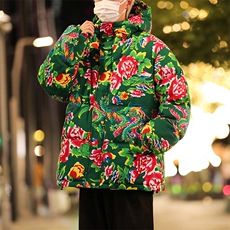 A2风冬季保暖防寒棉衣外套花棉服连帽汉服潮男女装大码个性，男装棉衣，星座115A(原星座507）