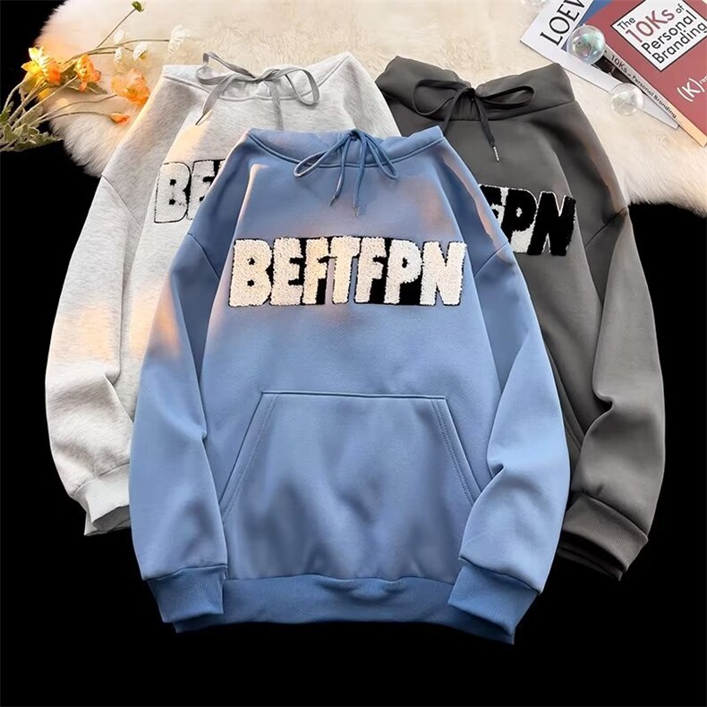 卫衣男潮牌秋冬高街hiphop外套羊羔绒Q35P45加厚,男装卫衣,星座1116-2