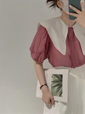 拼接衬衫，女装衬衫，驿谷