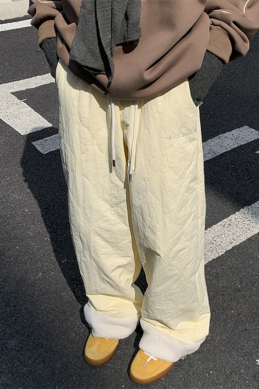 加绒加厚葫芦纹夹棉宽松抽绳休闲裤XZ604-K119-特P50控88,男装休闲裤,星座604