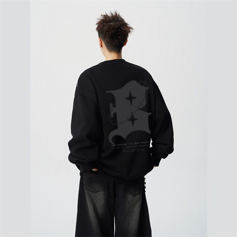 得物供货、重磅420克现货圆领卫衣宽松HD019-1-WY2529LL-P35,男装卫衣,电商019-1