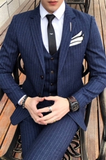 条纹西服套装三件套礼服修身帅气商务SJT-X30-P285，男装西服，星座1012