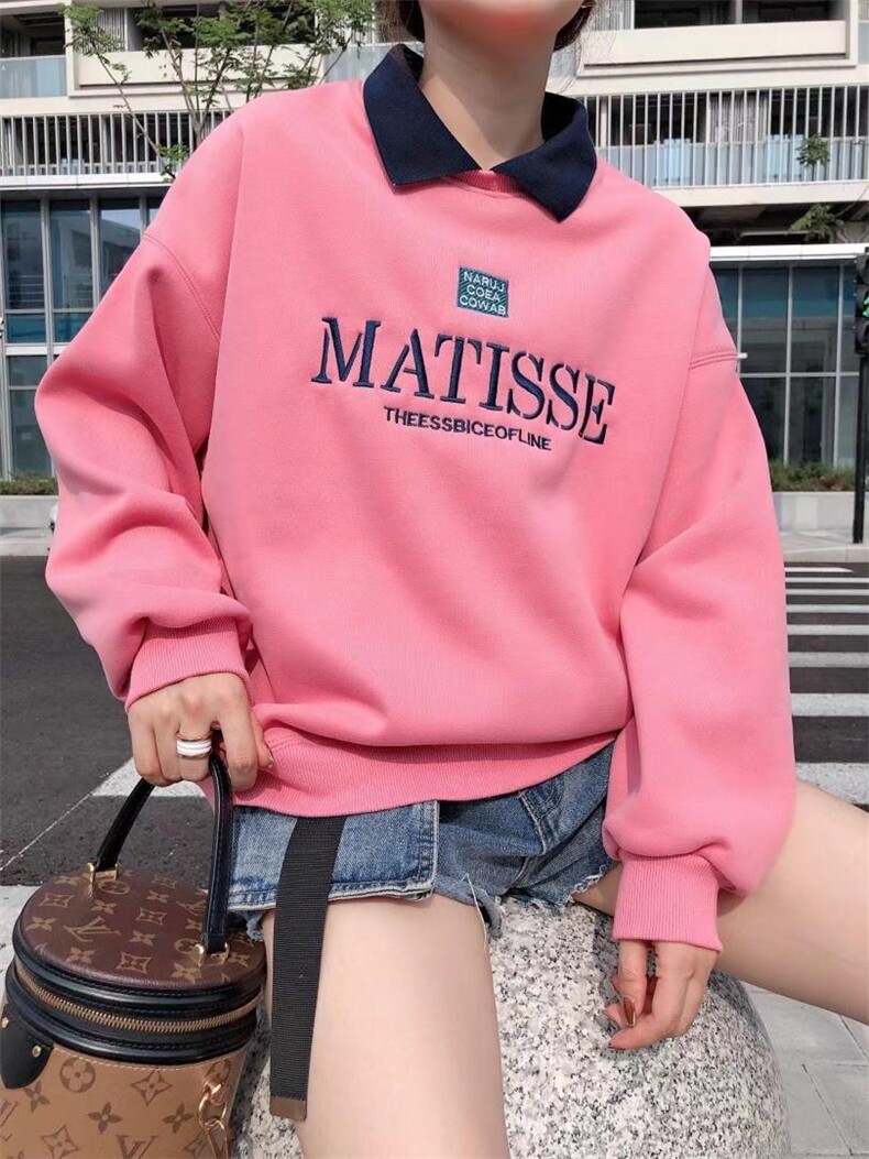 剪刀领加绒卫衣，女装卫衣/绒衫，一杭