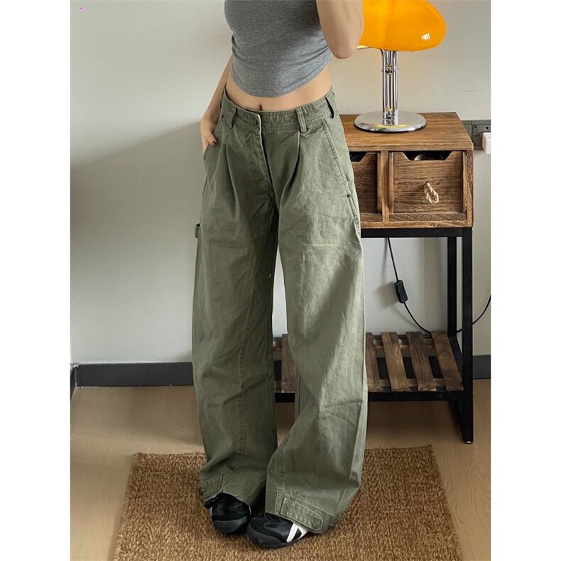 美式工装牛仔休闲裤阔腿高级感复古宽松直筒男女裤子NA1073-P63，男装工装外套，星座208-5