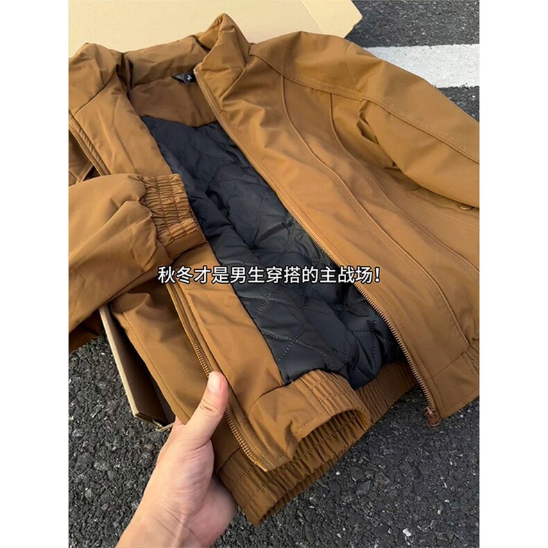 现货美式休闲加厚雪山棉衣夹克外套立领纯色三防户外工装棉服,男装夹克,电商A486