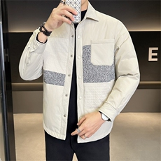 标90白鸭绒店主风翻领休闲宽松轻奢羽绒服外套男8810-P210，男装羽绒服，电商A413