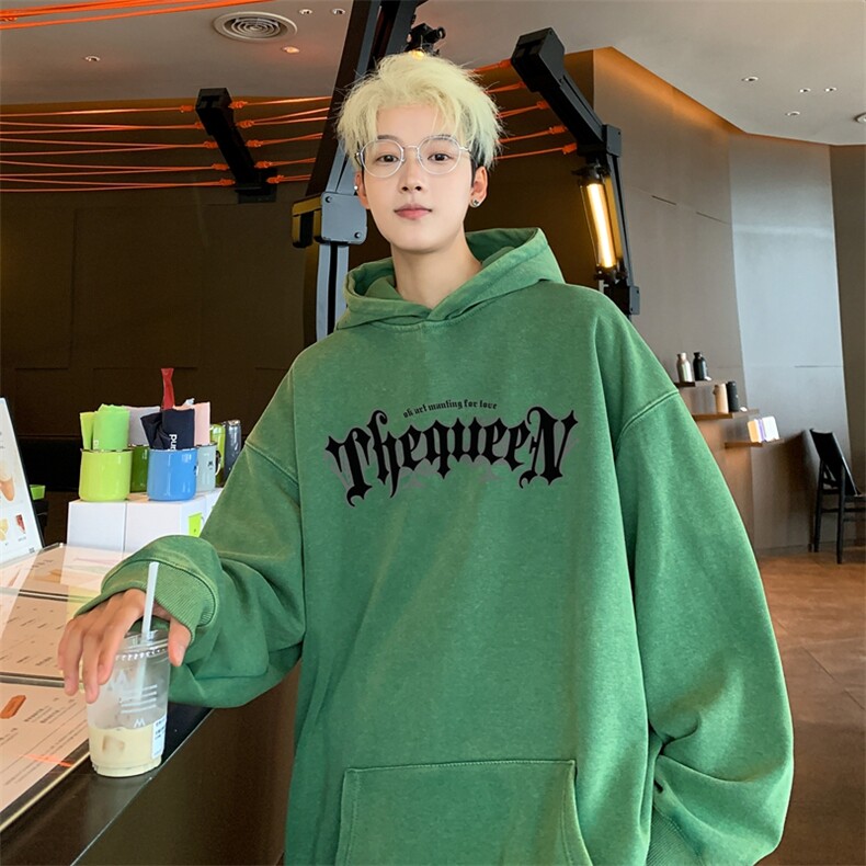 美式潮牌重磅水洗做旧连帽卫衣力推大码男XZ517A-2-Y7743-P68,男装卫衣,星座517A-2