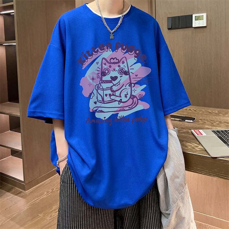 华夫格t恤男短袖男大码五分袖酒店风HT73317-P22,男装T恤,电商A040