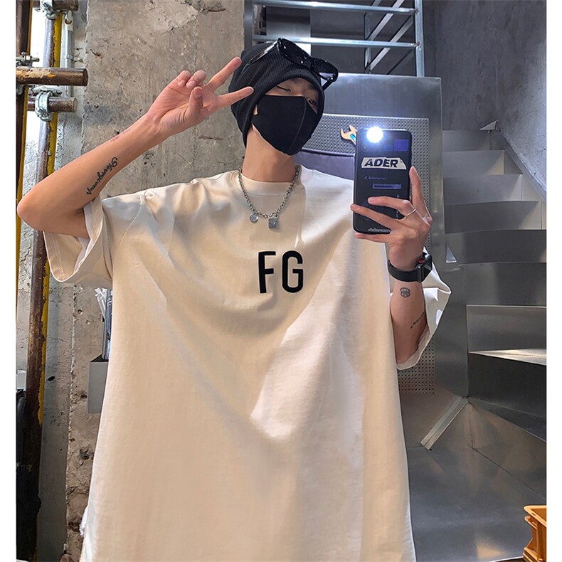 港风大码植绒印花短袖男女T恤潮A014-T7703-P35控48,男装T恤,电商A014