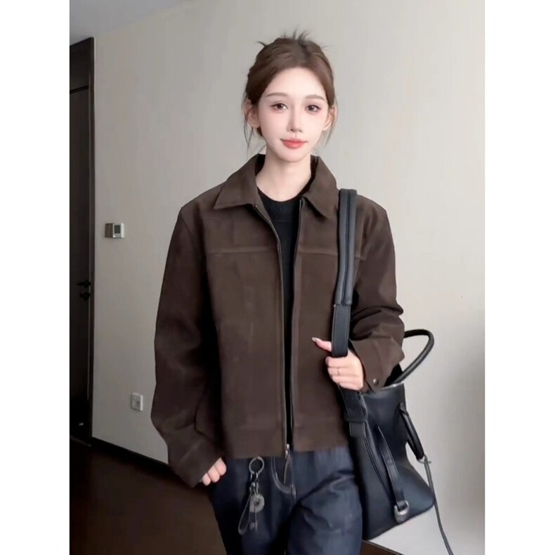高级感机车皮衣外套男立领春秋2025新款男士宽松大码美式复古潮牌,男装皮衣,星座218-8