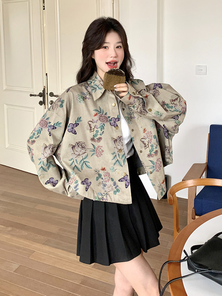 大货印花宽松牛仔短款外套2c309-2507-p145-k208,女装短外套,2C309
