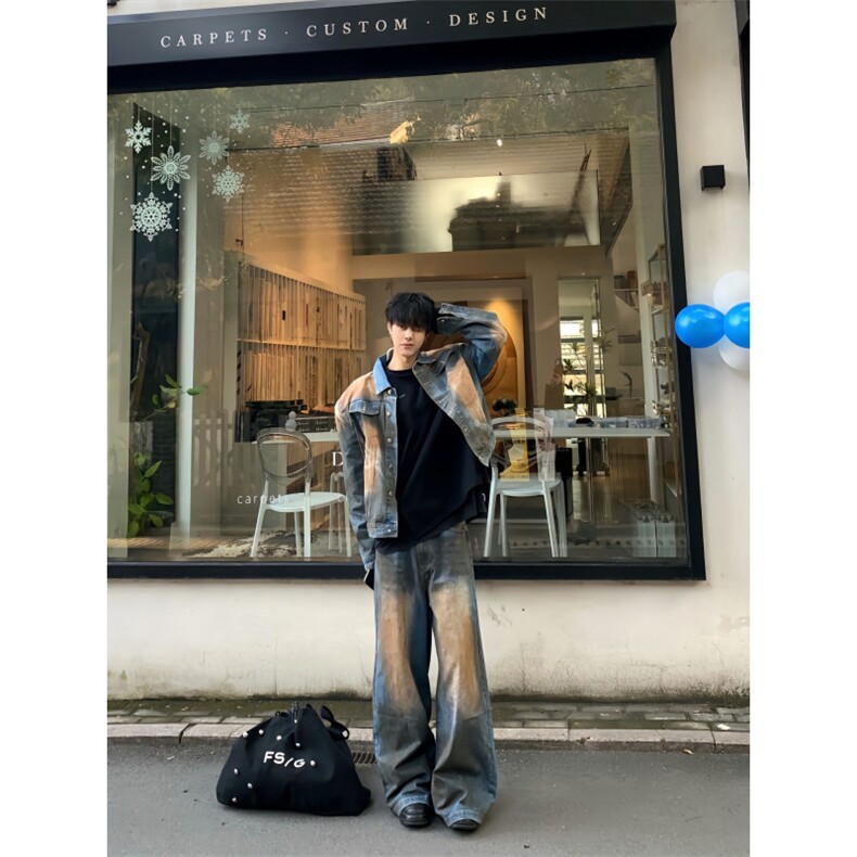 【有货】美式复古垫肩牛仔外套男cleanfit短款夹克2181CC-特P65,男装夹克,星座1007（原301D）