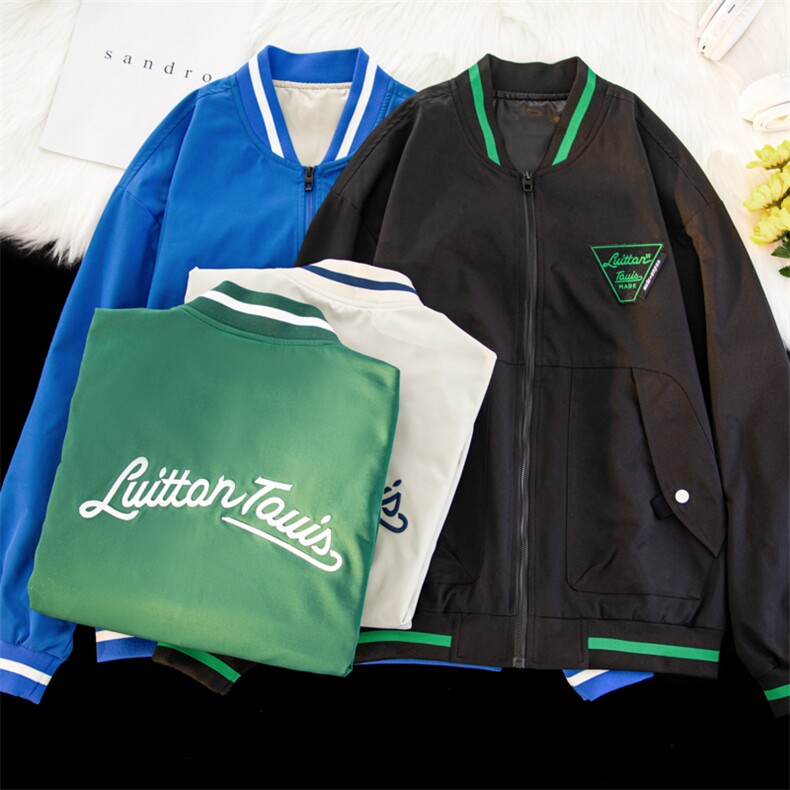 毛毯风2026春季新款印花棒球服夹克外套情侣休闲潮A436-8901-P50,男装夹克,电商A436