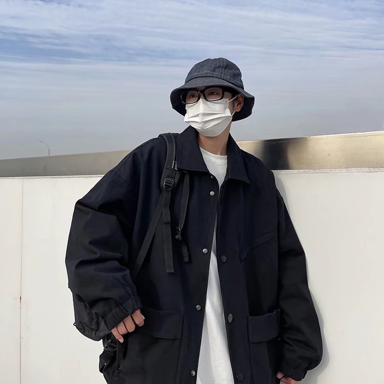 2025年春季日系复古翻领工装夹克外套男士原宿风宽松休闲外套,男装夹克,星座1210-1