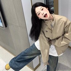 W27-P51美式高街立领冲锋衣女春秋新款宽松百搭休闲工装夹克外套，男装夹克，电商B323A