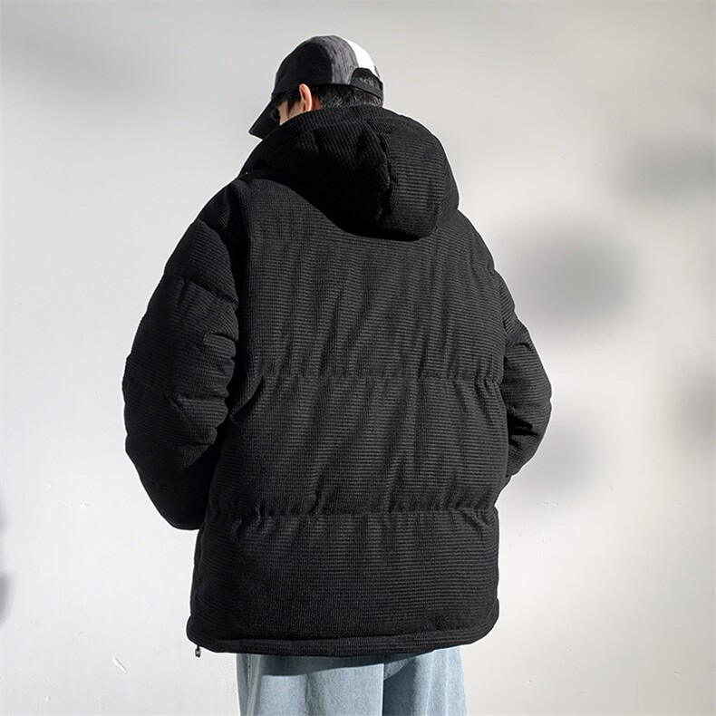 冬季青少年灯芯绒连帽棉衣潮牌羊羔毛加绒加厚棉服外套5305-P85,男装棉衣,电商B306