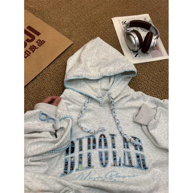 连帽卫衣男秋季美式复古重磅刺绣宽松休闲帽衫外套-WY9325-特P55,女装短外套,星座1007（原301D）