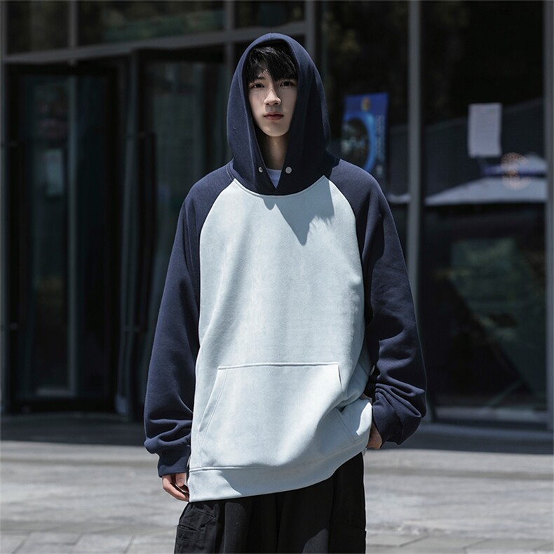 M-6XL380克秋季新款大码插色连帽套头卫衣109-W23617-P55,男装卫衣,星座109