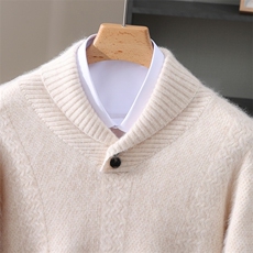 2025秋冬百搭时尚简约圆领纽扣长袖针织衫，女装针织衫/毛衣，冬贝尔貂绒