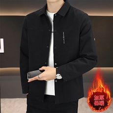 夹克男高品质翻领加棉加厚外套商务休闲青年上衣-加棉P130常规120，男装夹克，星座310B-3