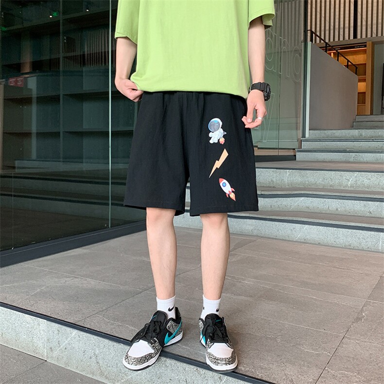 YD33165-P25港风潮牌亚麻短裤男大码棉麻五分裤男中裤沙滩裤,男装休闲裤,电商A040