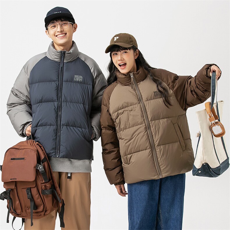 2026冬季新款男日系潮牌立领白鸭绒羽绒服拼色加厚外套YR20-F209,男装羽绒服,电商A101（原外27）