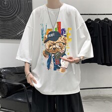 Q11211-P30春夏季七分袖t恤男大码五分袖男短袖中袖大皂风，男装T恤，电商A040