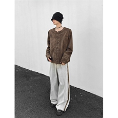XZ1005-1-TTH0077-批98-小众设计感抽绳皮衣外套夹克，男装夹克，星座1005-1