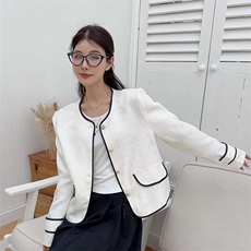 小香风法式短外套复古气质2025年春新款圆领高级感短上衣，女装短外套，2C229