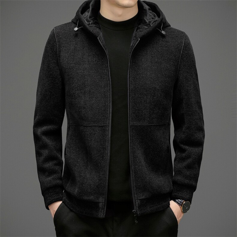 ZL92166冬季新款男士夹克时尚连帽休闲毛呢外套爸爸装上衣P260,男装夹克,钱塘6003（原4033）