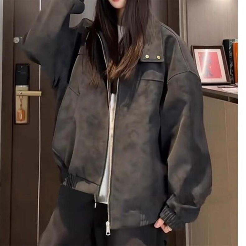现货 得物抖音品质 网图 春秋情侣外套皮夹克 JK313 P60图片