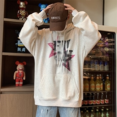 B266-FG05-P5023夏季新款宽松休闲情侣印花连帽卫衣，男装卫衣，星座B257-1